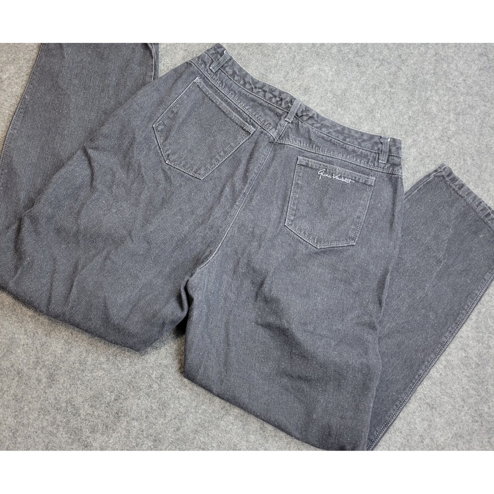 Gloria Vanderbilt Jeans Womens 16 Washed Out Black Denim Classic Straight Leg